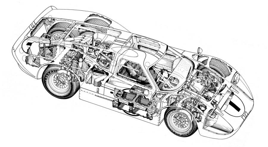 Схема Ford GT40 (Mk IV) 1967 года  (фото 10 из 81)